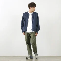 ROCOCO / Polylammy Coolmax stretch collarless shirt cardigan