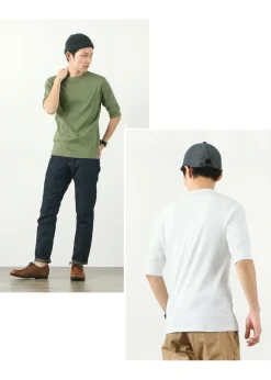 ROCOCO / Smooth Cotton Ribbed Crew T-Shirt