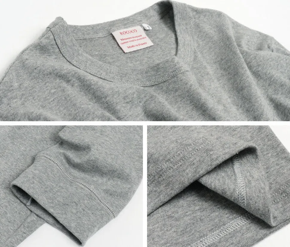 ROCOCO / Smooth Cotton Ribbed Crew T-Shirt