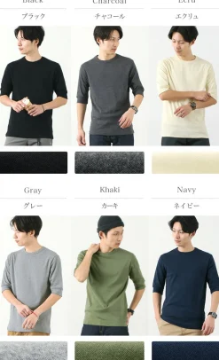 ROCOCO / Smooth Cotton Ribbed Crew T-Shirt