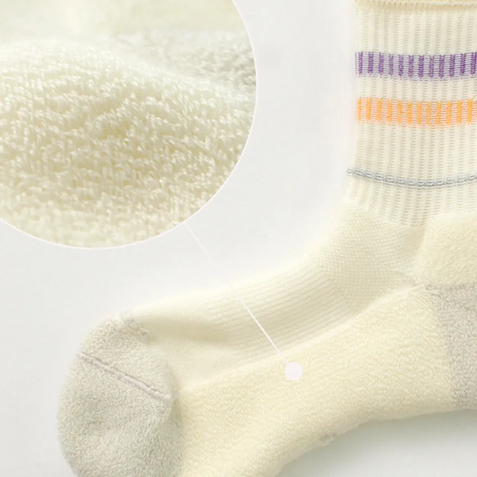 ROTOTO / All Rounder 2 Stripe Merino Crew Socks
