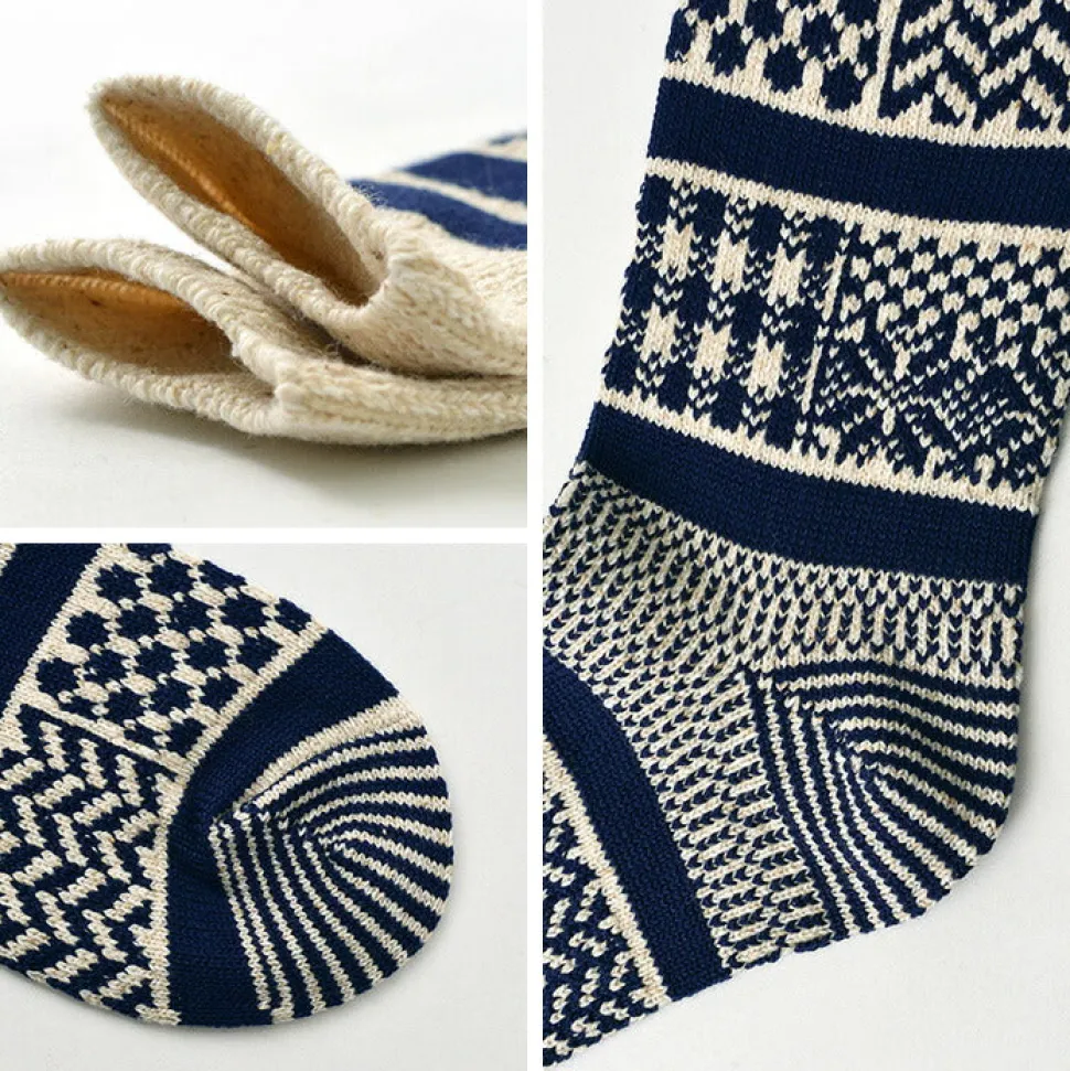 ROTOTO / R1337 Multi jacquard crew socks