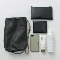 SENTI / Dyneema Leather Drawstring Bag L