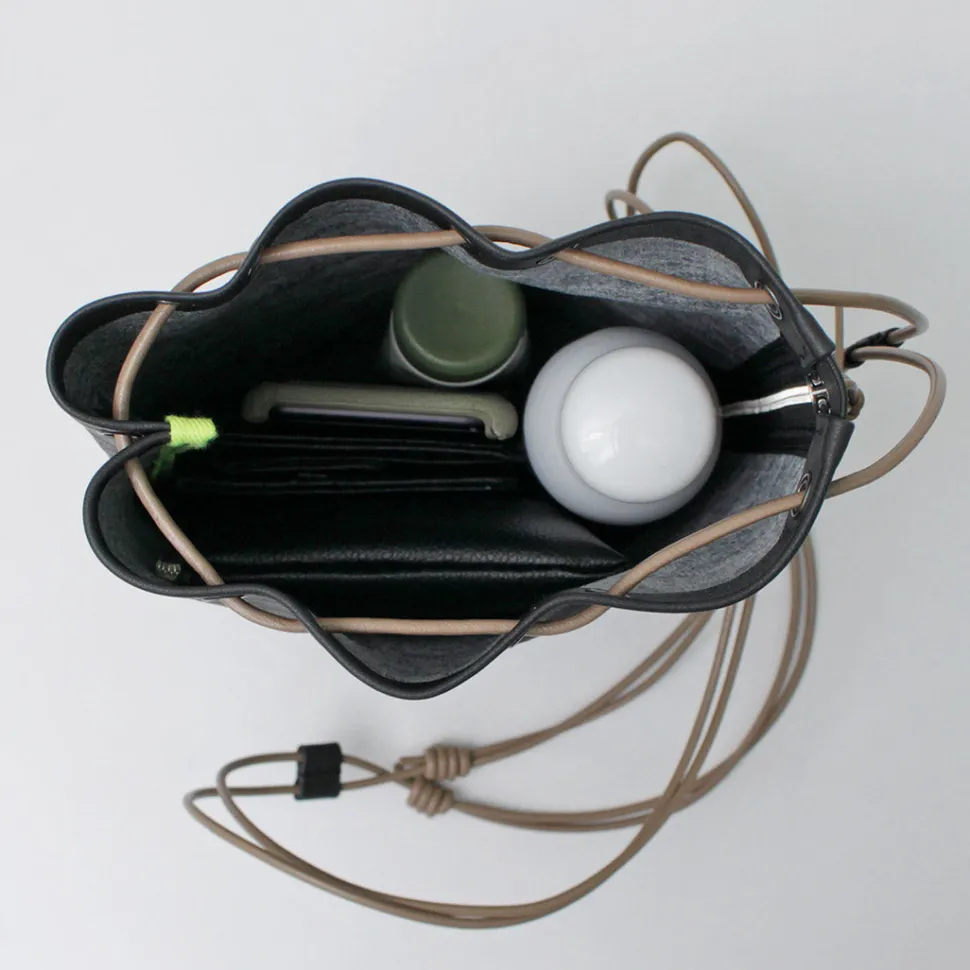SENTI / Dyneema Leather Drawstring Bag L