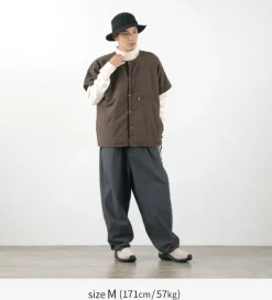 SLOW HANDS / Back Satin Poofy Tuck Pants
