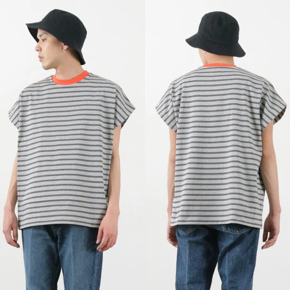SOGLIA / Open End French Sleeve T-Shirt Striped