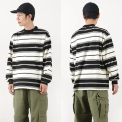 THE FOX / Fox Striped Crew Neck Long Sleeve T-Shirt