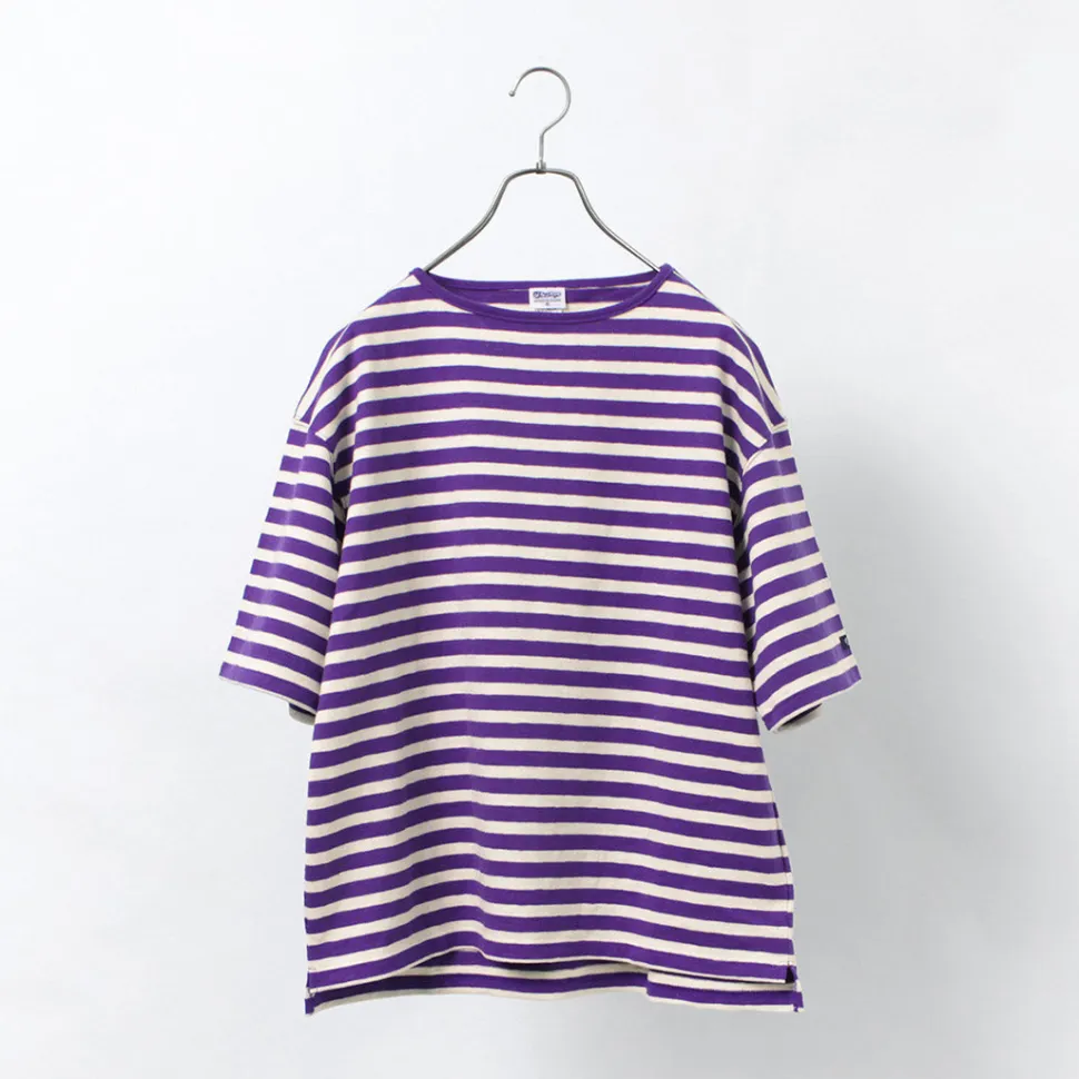 TIEASY / HDCS Big stripe boat-neck T-shirt