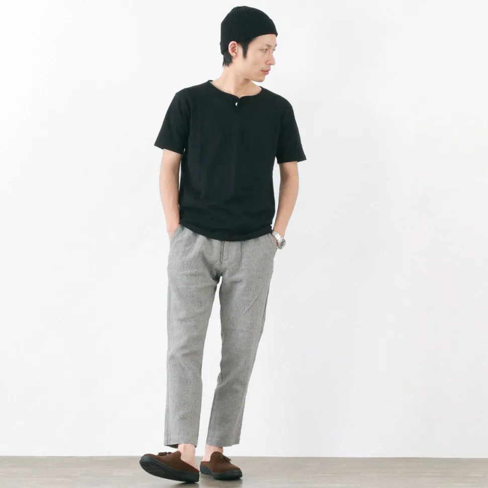 TIEASY / Summer Knits Henley Short Sleeve T-shirt