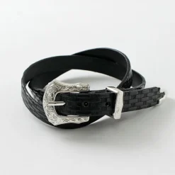 TORY LEATHER / 3/4 inch Western Belt Basket Weave