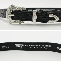 TORY LEATHER / 3/4 inch Western Belt Basket Weave