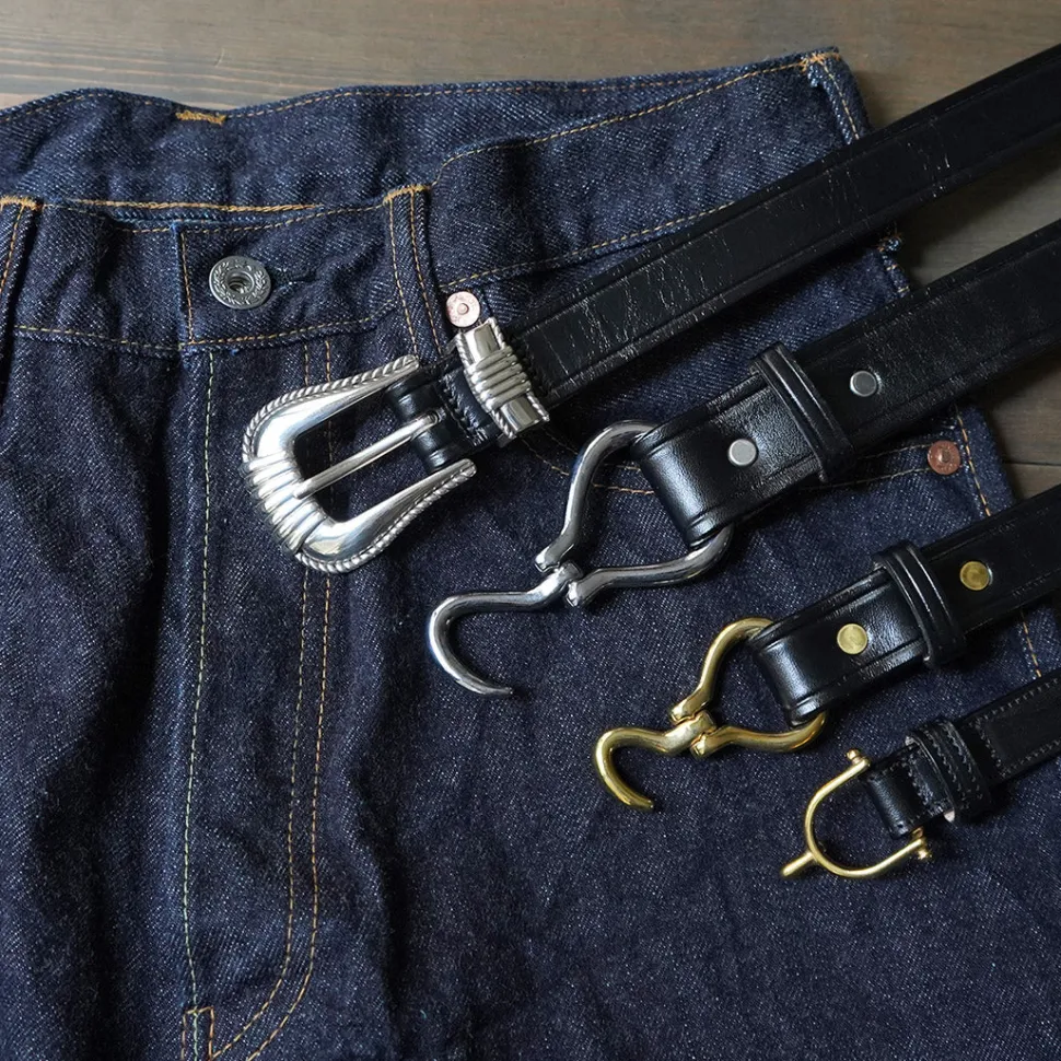 TORY LEATHER / 3 Piece Silver Buckle Belt