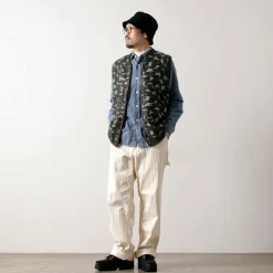 TOWN CRAFT / Shaggy Vintage Pattern Zipped Vest