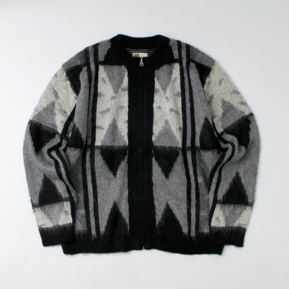TOWN CRAFT / Vintage Jacquard Zip Cardigan