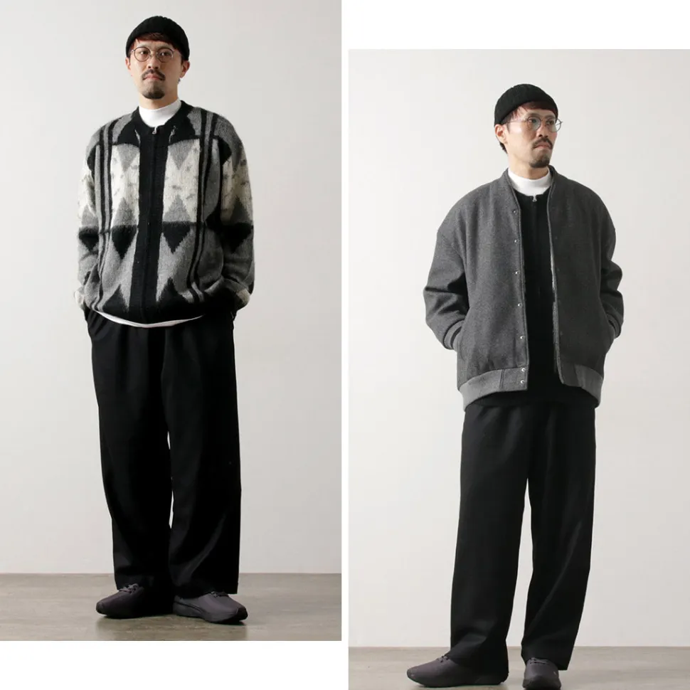 TOWN CRAFT / Vintage Jacquard Zip Cardigan