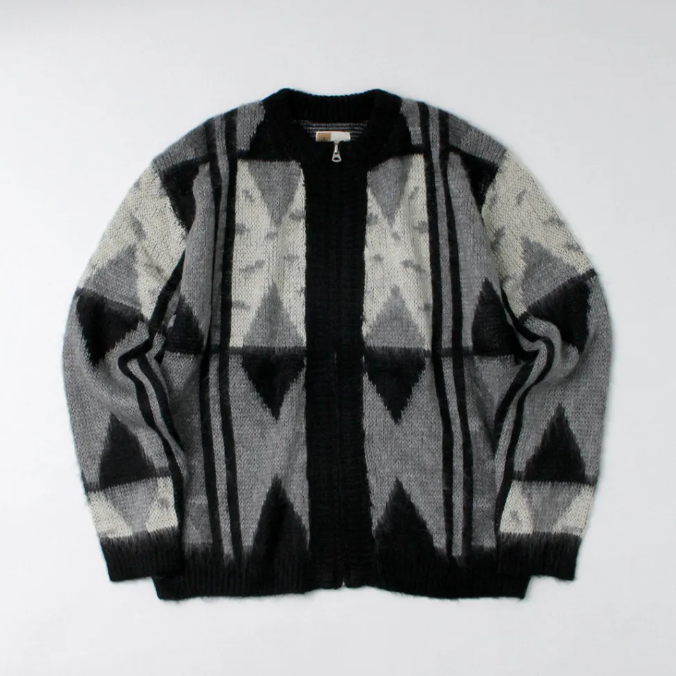 TOWN CRAFT / Vintage Jacquard Zip Cardigan
