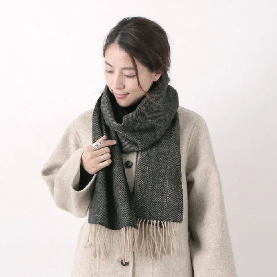 TWEED MILL / Lamb Wool Scarf Herringbone