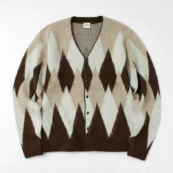 UNDYED / Jacquard Blush Cardigan Andaid Superfine Peruvian Alpaca