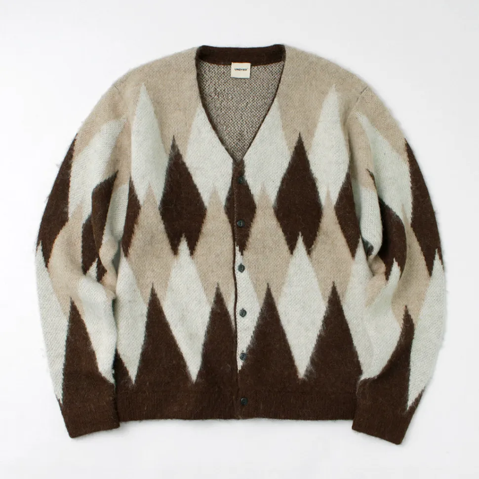 UNDYED / Jacquard Blush Cardigan Andaid Superfine Peruvian Alpaca