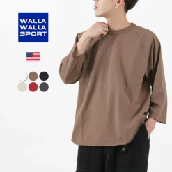 WALLA WALLA SPORT / Three quarter sleeves Baseball T-Shirt Solid