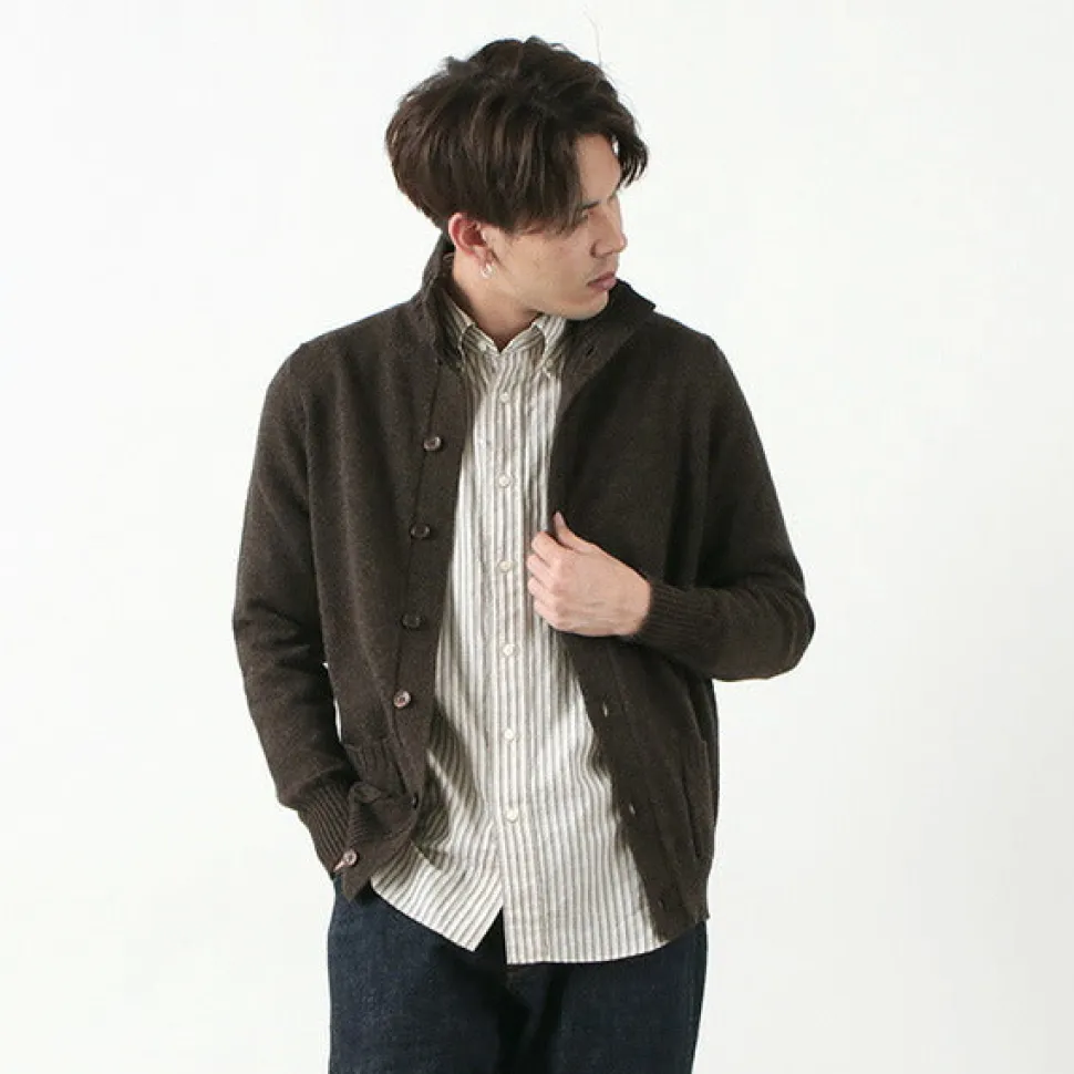 WILLIAM LOCKIE / Lambs Wool Turtleneck Cardigan