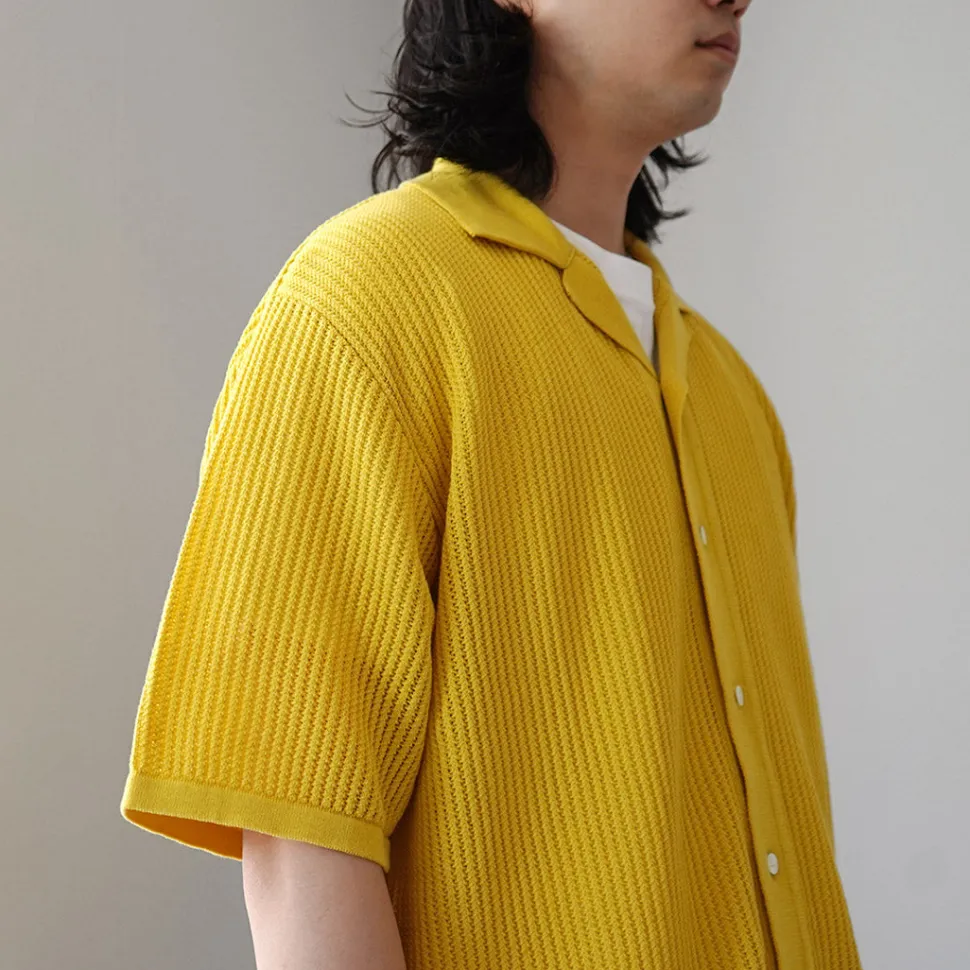 YONETOMI NEW BASIC / Cotton SUKASHI Knit Shirt