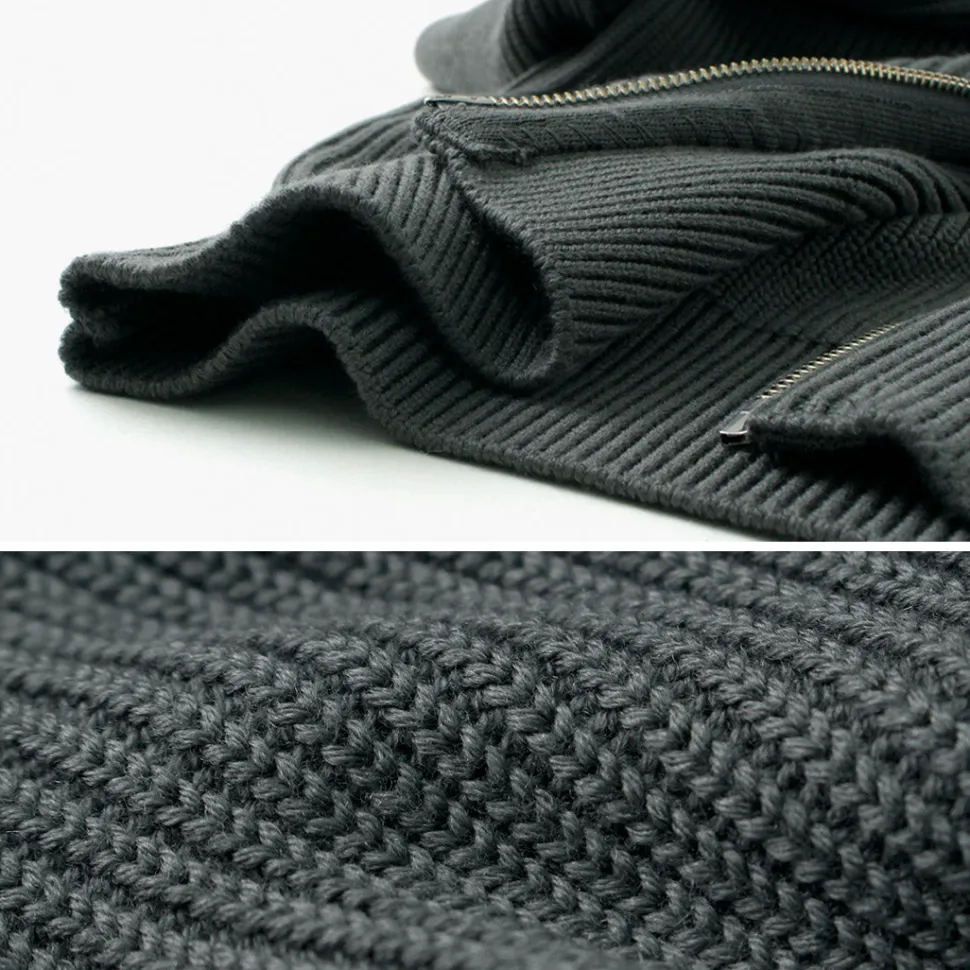 YONETOMI NEW BASIC / Extra Fine Wool Ribbed Knit Blouson