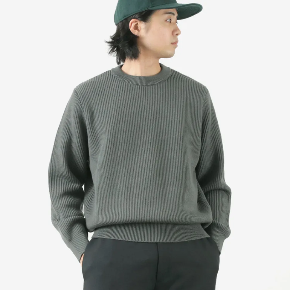 YONETOMI NEW BASIC / Extra Fine Wool Ribbed Knit Pullover