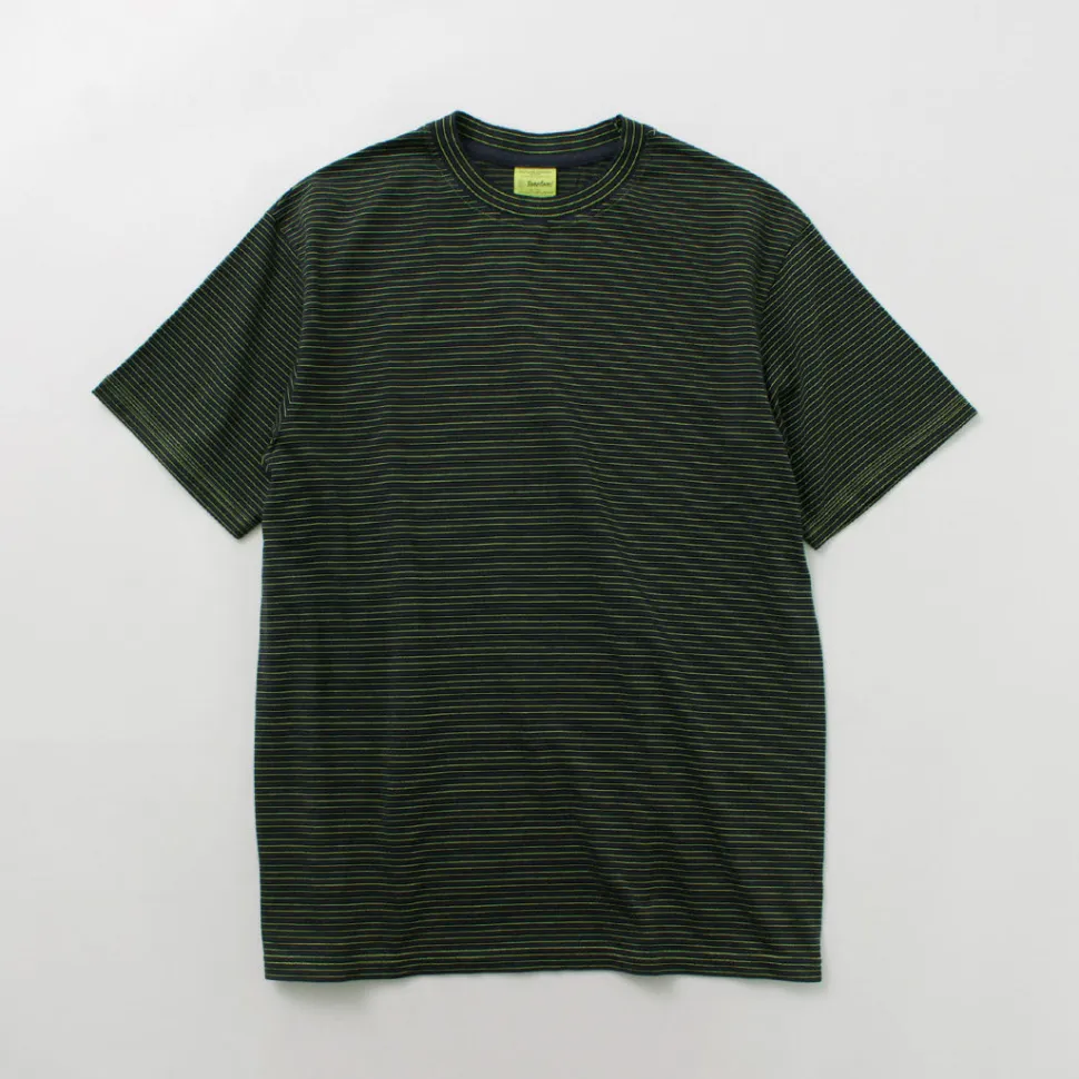 YONETOMI NEW BASIC / Garment Dye Striped T-Shirt