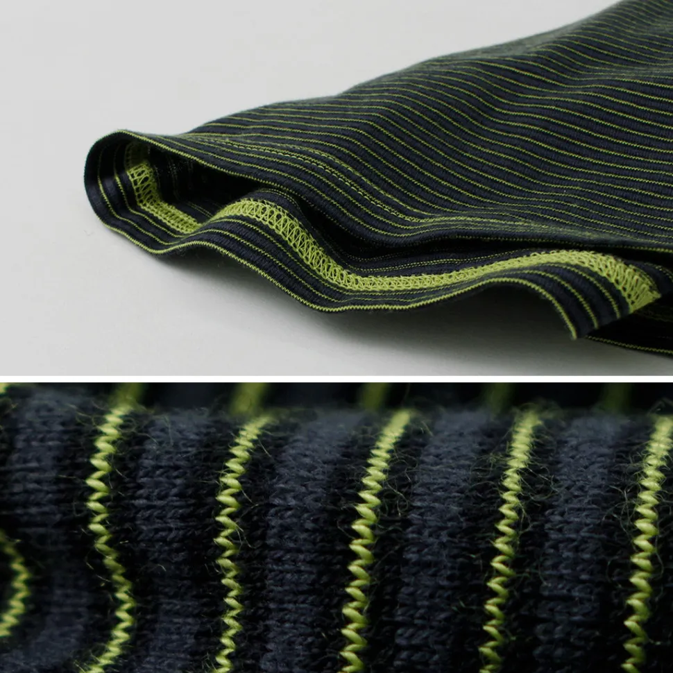 YONETOMI NEW BASIC / Garment Dye Striped T-Shirt