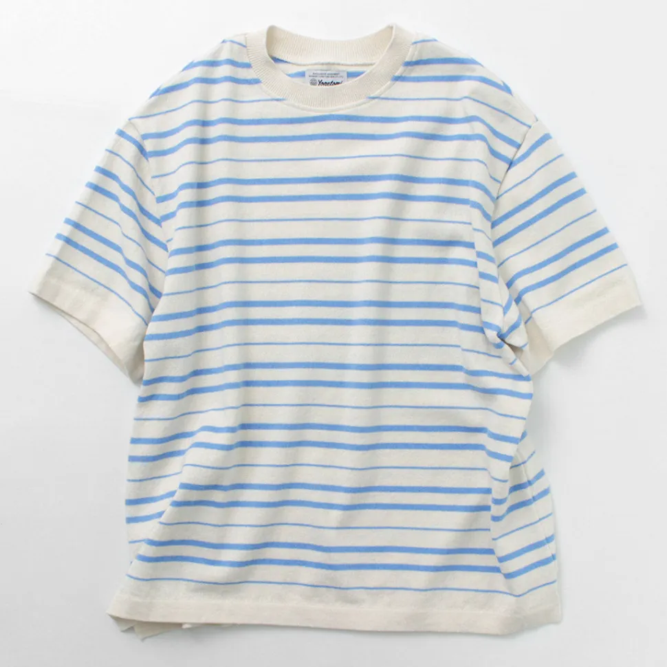 YONETOMI NEW BASIC / Light Wave Cotton Knitted Pullover T-shirt