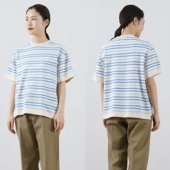 YONETOMI NEW BASIC / Light Wave Cotton Knitted Pullover T-shirt