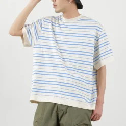 YONETOMI NEW BASIC / Light Wave Cotton Knitted Pullover T-shirt