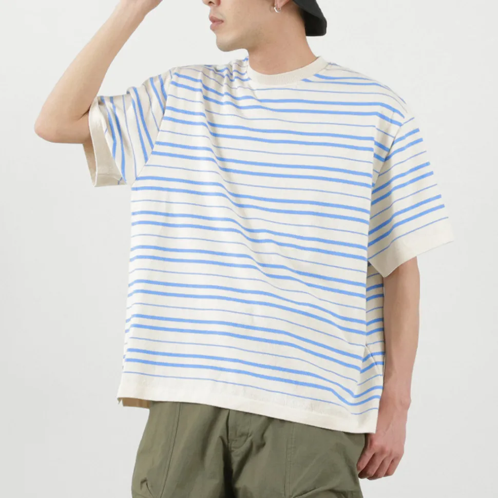 YONETOMI NEW BASIC / Light Wave Cotton Knitted Pullover T-shirt
