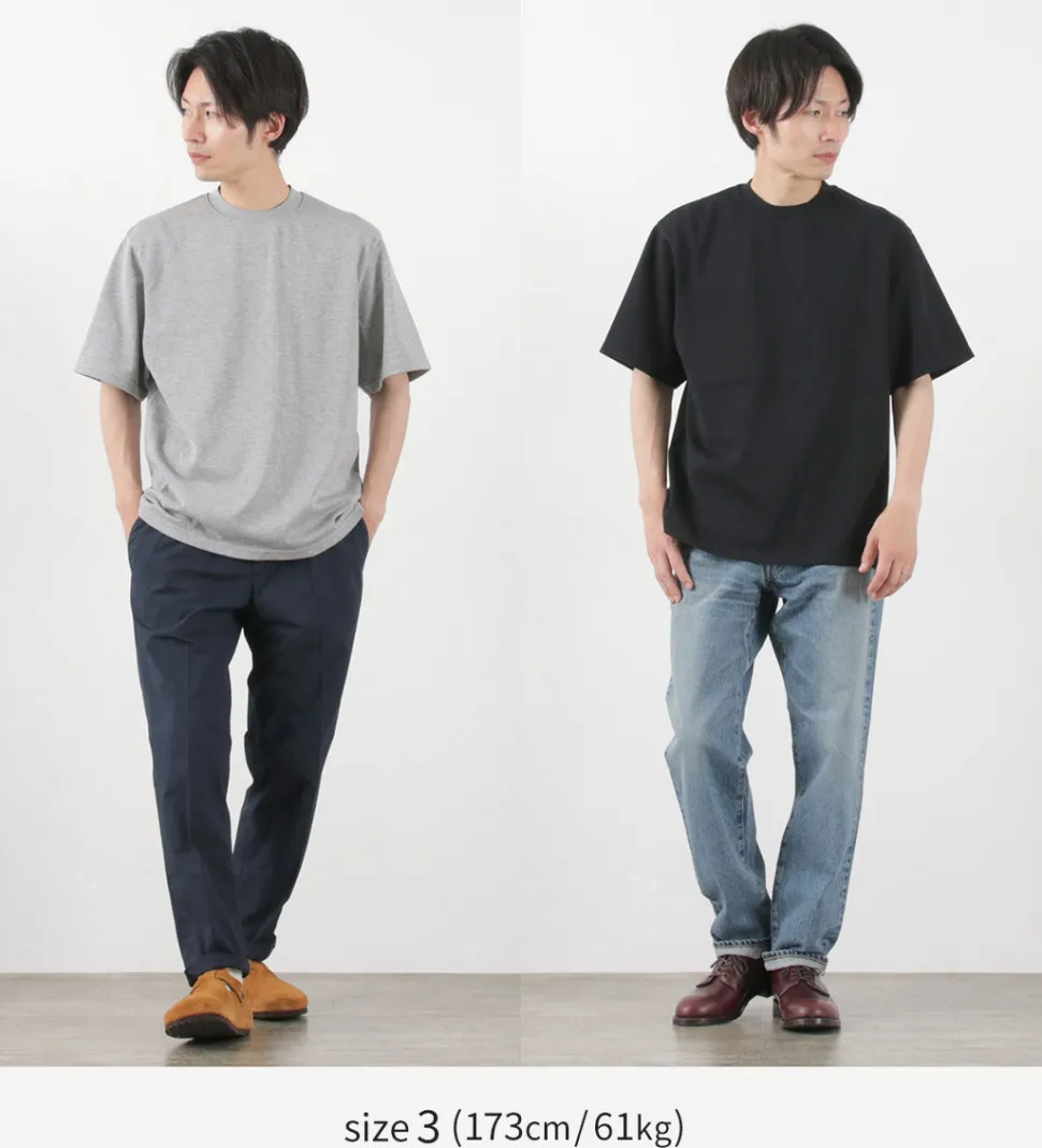 YONETOMI NEW BASIC / Side Round body knitted T-shirt